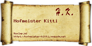 Hofmeister Kitti névjegykártya